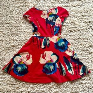 Lela Rose Cap Sleeve Floral Print Mini Dress